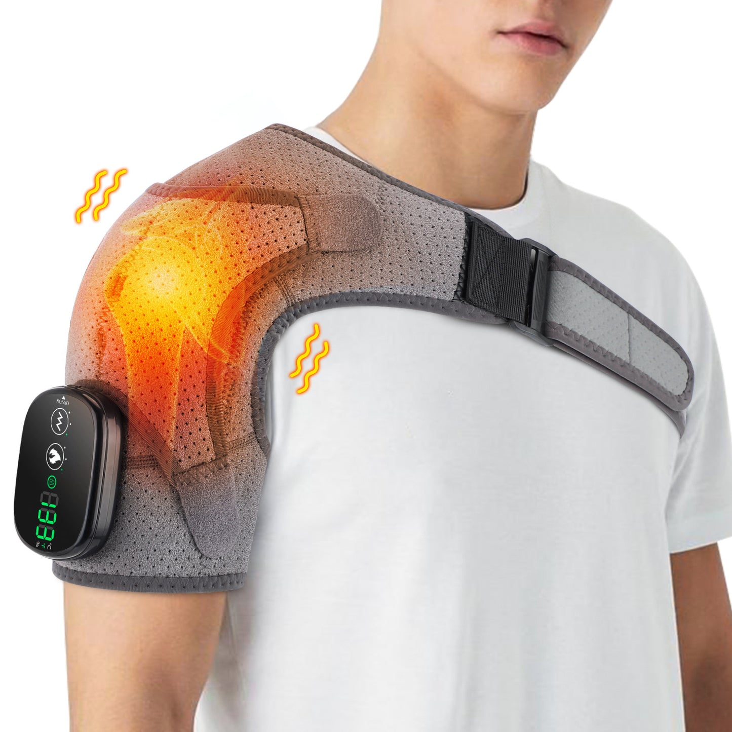 Touchscreen temperature-controlled electrically heated shoulder straps Health care massage protectors