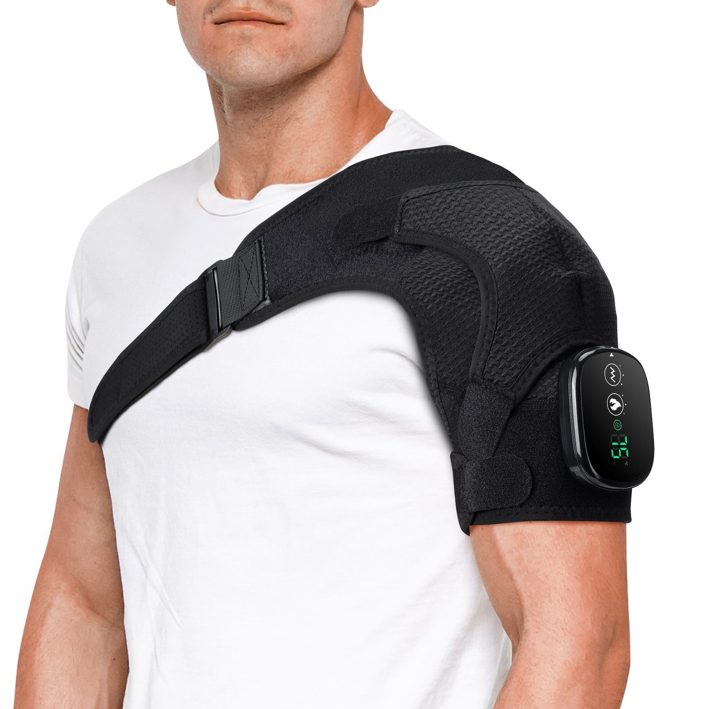 Touchscreen temperature-controlled electrically heated shoulder straps Health care massage protectors